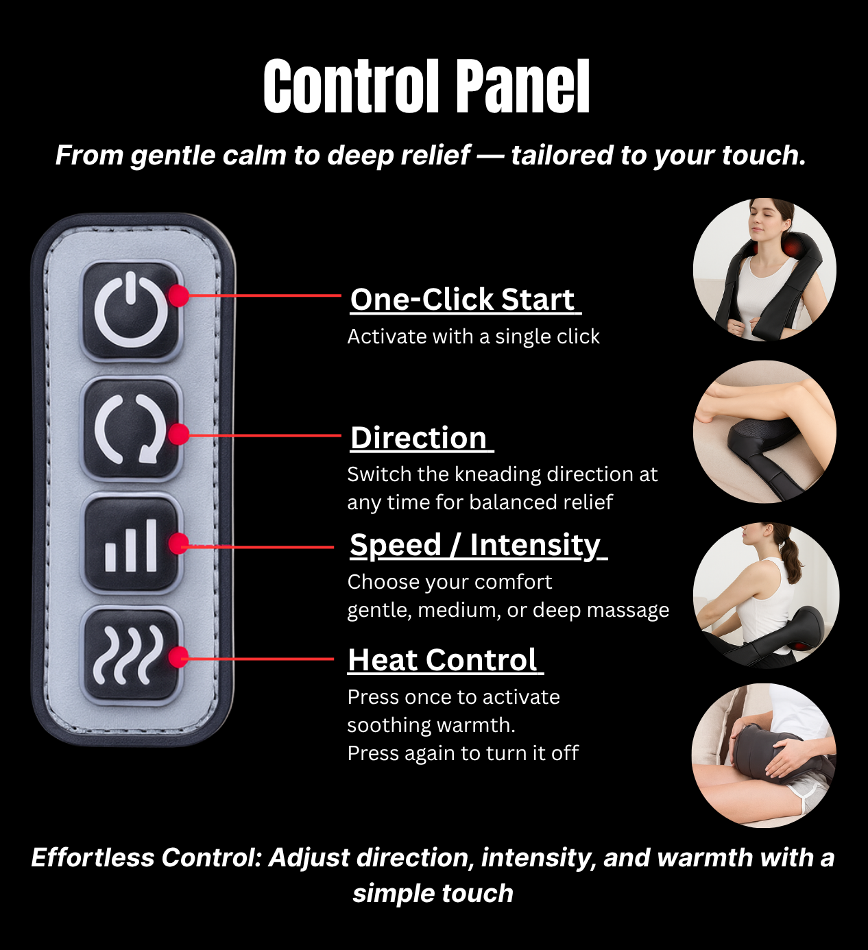 Shiatsu Neck and Shoulder Massager - Deep Tissue Heat Therapy