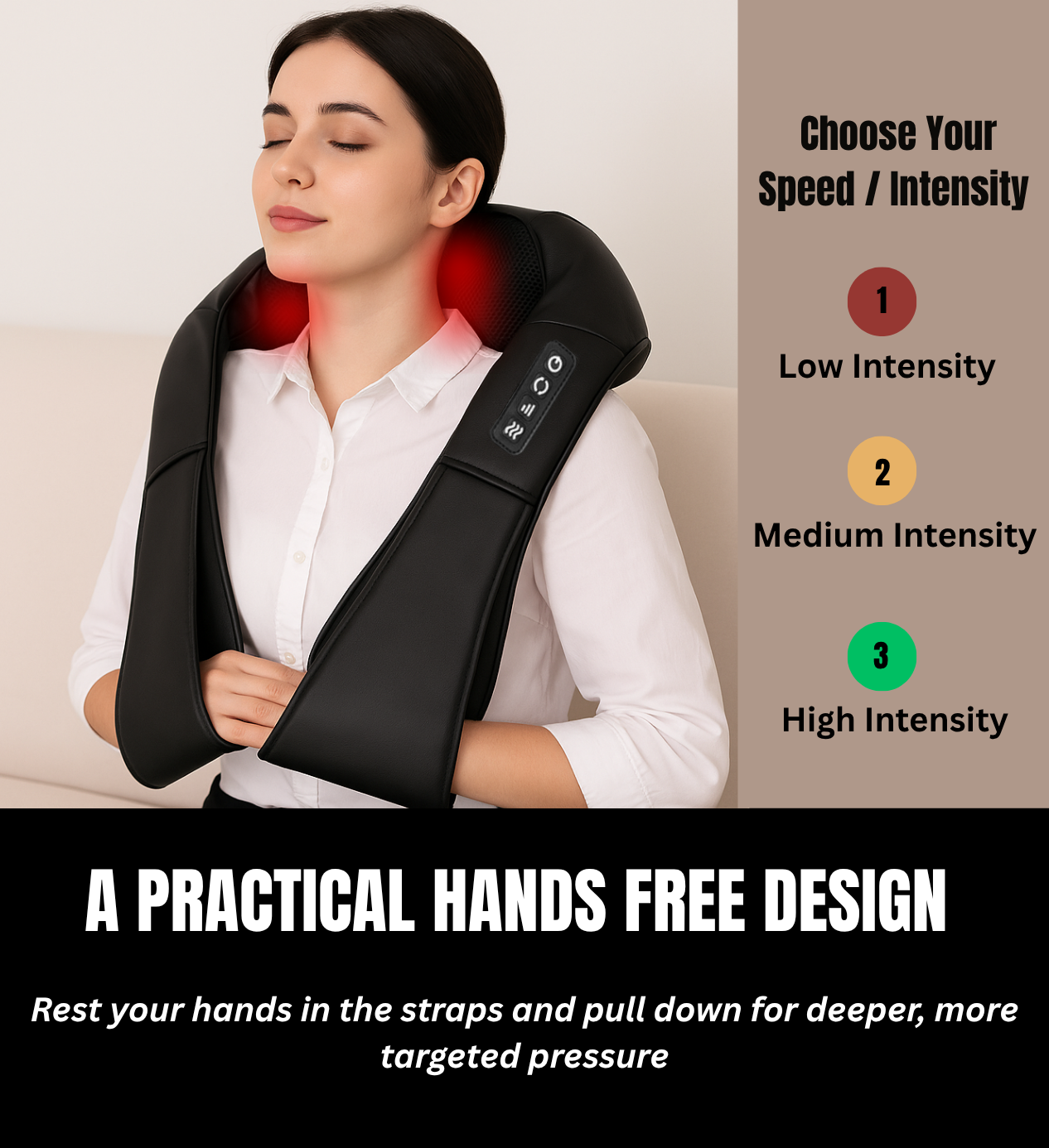 Shiatsu Neck and Shoulder Massager - Deep Tissue Heat Therapy