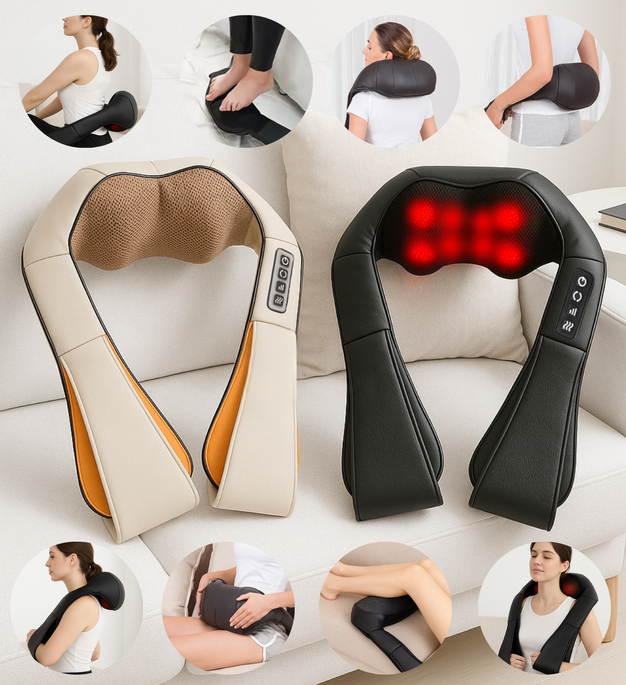 Shiatsu Neck and Shoulder Massager - Deep Tissue Heat Therapy