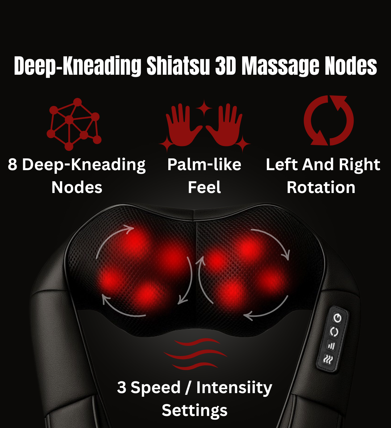 Shiatsu Neck and Shoulder Massager - Deep Tissue Heat Therapy