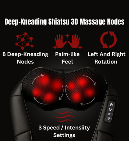 Shiatsu Neck and Shoulder Massager - Deep Tissue Heat Therapy
