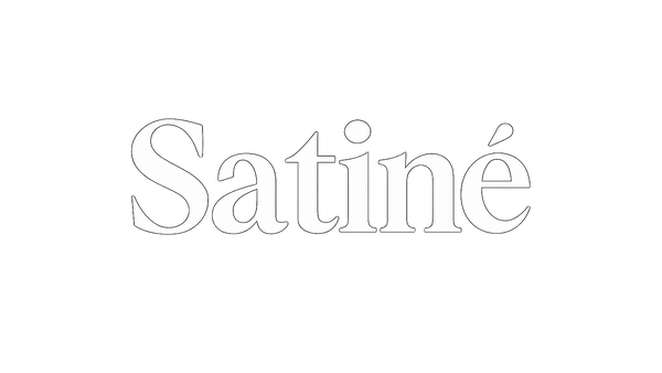 Logo name is Satiné. make the store logo a simple and eye-catching one word name called Satiné. no images or anything and I want it in white bold